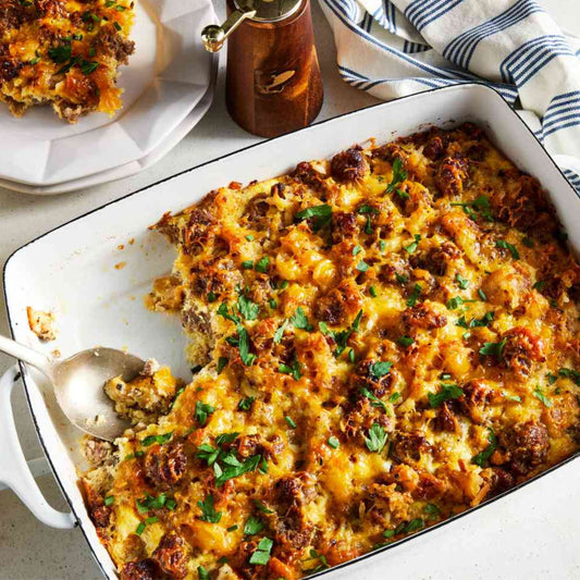 Hashbrown Casserole with Sausage & Cheese