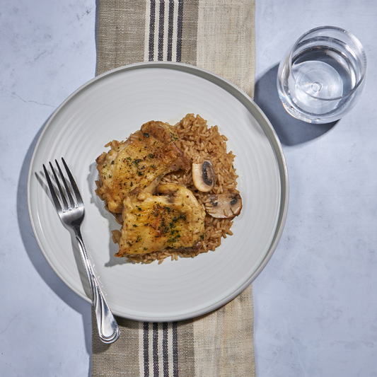 Chicken with Brown Rice, Mushrooms, and Thyme (3 Servings)